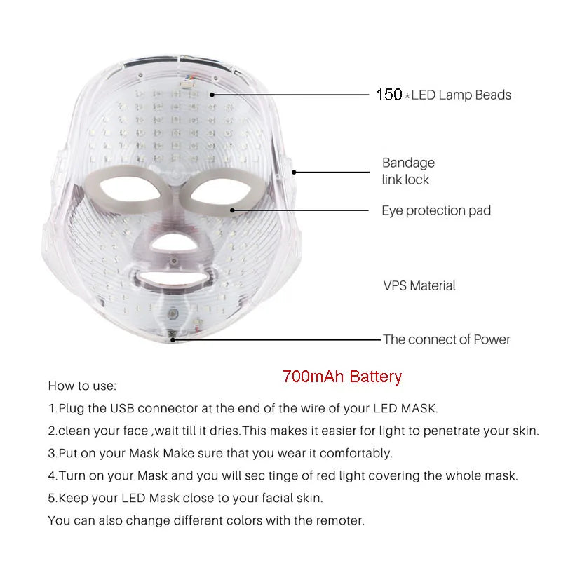 7 Colors LED Facial Mask Photon Therapy