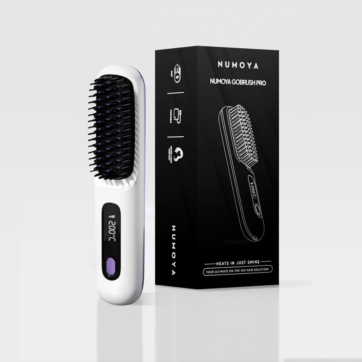 [NEW] Numoya Portable Straightener Brush - GoBrush PRO