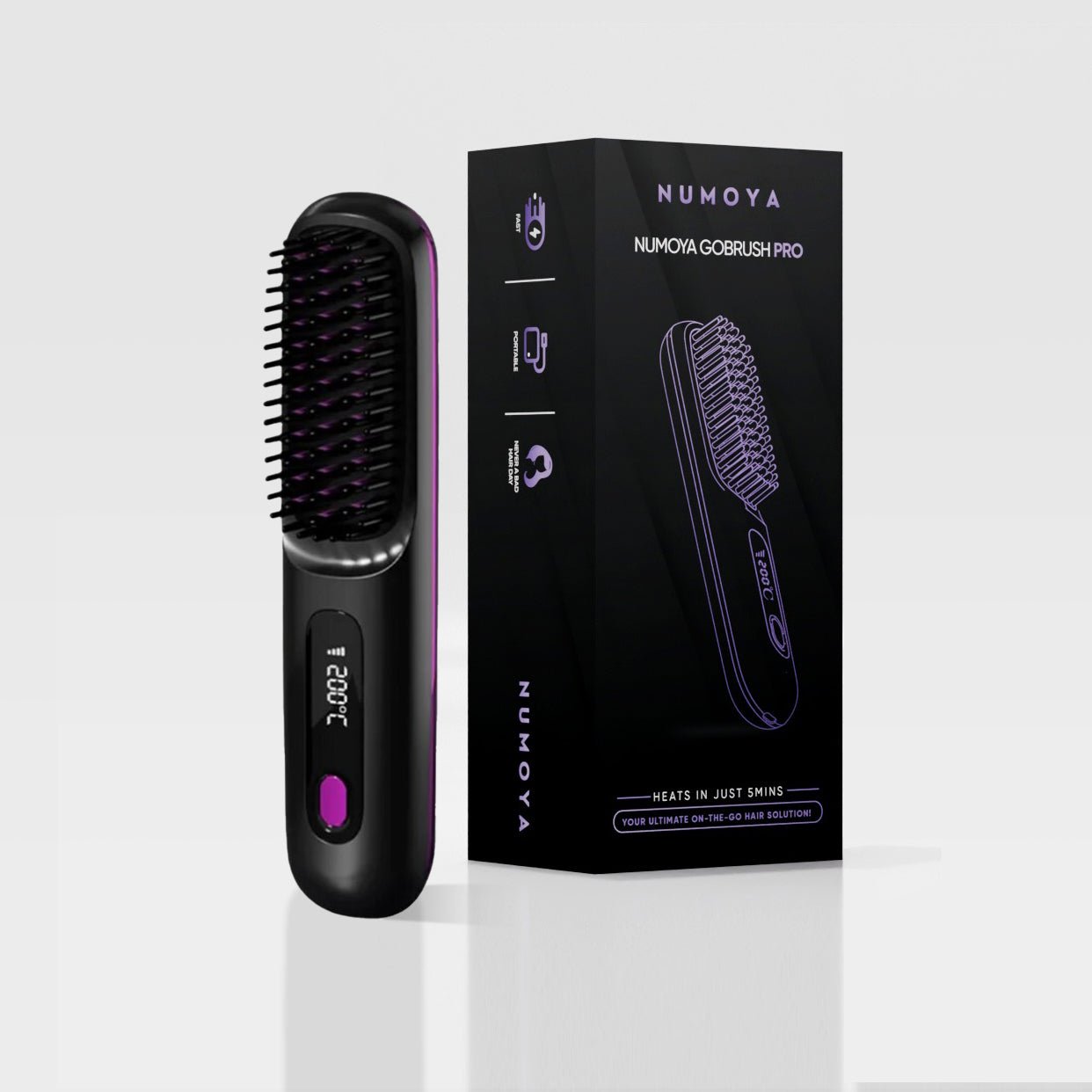 [NEW] Numoya Portable Straightener Brush - GoBrush PRO